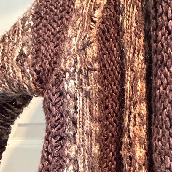 Free People Brown and Cream Knit Cardigan - Picture 4 of 5